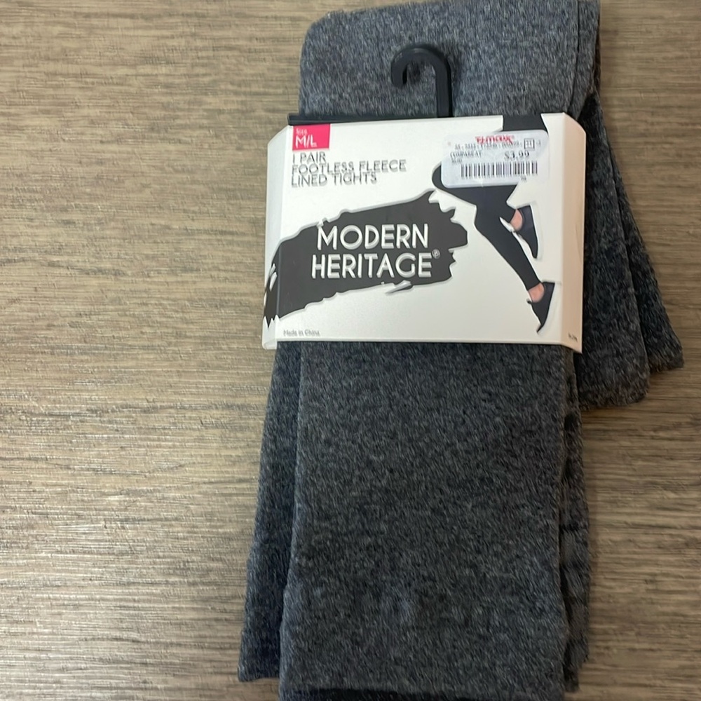 Footless fleece lined tights